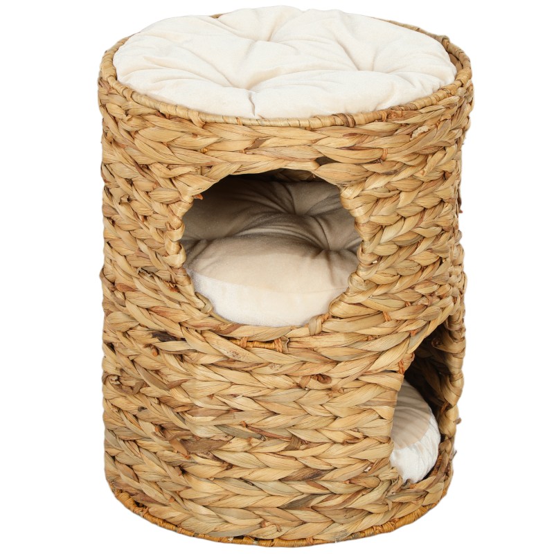 Kasside kraapimistorn 2 koopa ja padjaga, 50 cm, helepruun