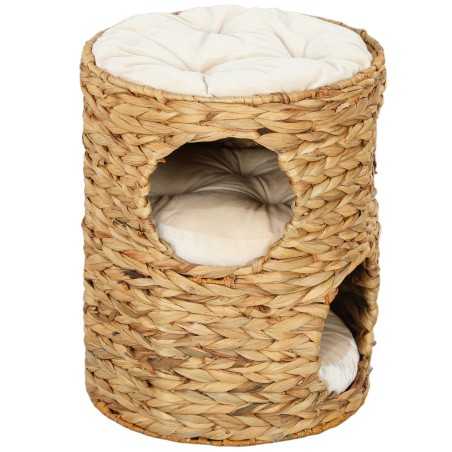 Kasside kraapimistorn 2 koopa ja padjaga, 50 cm, helepruun