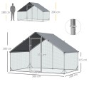Kanaaedik koos varikatuse ja väliaedikuga 4–6 kanale, 3 × 2 × 2 m