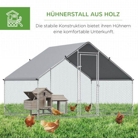 Kanaaedik koos varikatuse ja väliaedikuga 4–6 kanale, 3 × 2 × 2 m