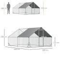Kanaaedik koos varikatuse ja väliaedikuga 4–6 kanale, 3 × 2 × 2 m