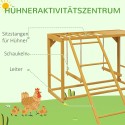 Puidust kanade mängu- ja ronimisraam kiikede ning redeliga