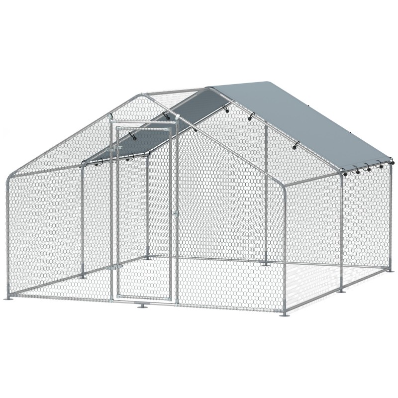 Suur metallist kanade aedik vee- ja UV-kindla kattega, 3 × 3,4 × 1,9 m