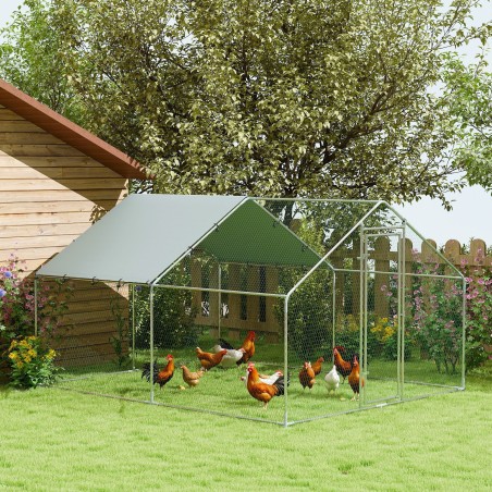 Suur metallist kanade aedik vee- ja UV-kindla kattega, 3 × 3,4 × 1,9 m