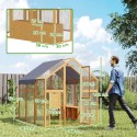 Puidust kanakuut jooksuaedikuga, veekindla katte ja turvalukuga, 3,07 m²