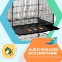 Linnupuur õrte ja mänguasjadega, eemaldatav alusekast, riiul, hall
