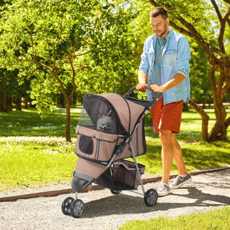 Kokkupandav koerakäru kuni 10 kg, topsihoidjate ja varikatusega