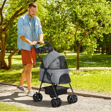 Kokkupandav koerakäru kuni 4 kg, eemaldatava katuse ja topsihoidjaga