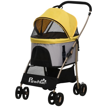 2-in-1 koerakäru kandekoti ja alumise korviga, kuni 10 kg, kollane