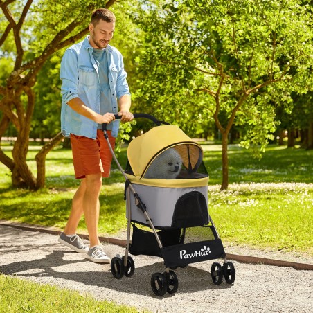 2-in-1 koerakäru kandekoti ja alumise korviga, kuni 10 kg, kollane