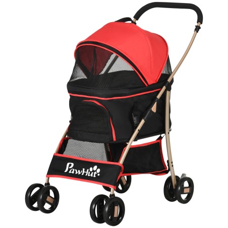 2-in-1 koerakäru kandekoti ja turvahälliga, kuni 10 kg, punane
