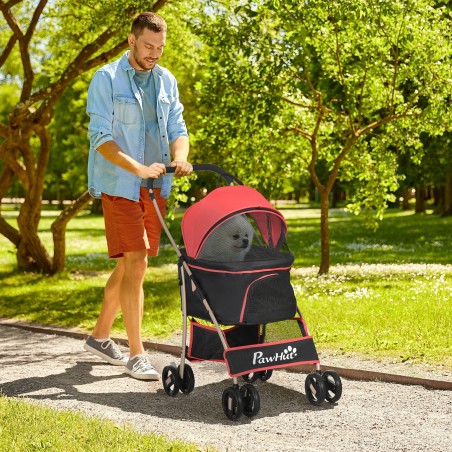 2-in-1 koerakäru kandekoti ja turvahälliga, kuni 10 kg, punane