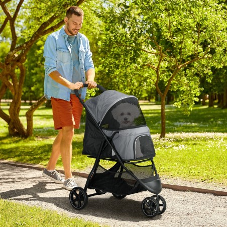 Kokkupandav koerakäru kuni 10 kg, vihmakatte ja 2 turvarihmaga