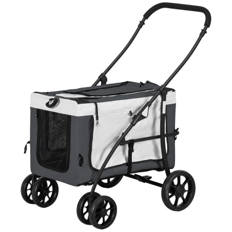 Kokkupandav koerakäru eemaldatava korviga, kuni 10 kg, must-hall-valge