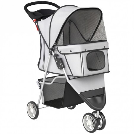 Kokkupandav koerakäru väikestele koertele kuni 10 kg, hall