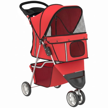 Kokkupandav punane koerakäru väikestele kuni 10 kg koertele