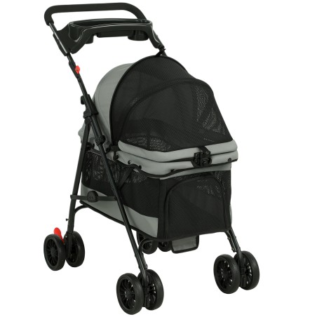 Kokkupandav koerakäru väikestele koertele kuni 10 kg, hall
