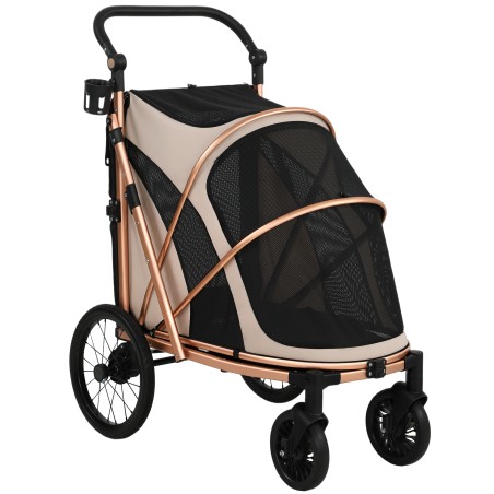 Kokkupandav koerakäru kuni 20 kg koertele, helepruun