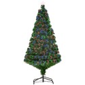 Kunstjõulupuu 150 cm klaaskiust LED-valgustuse ja metalljalaga