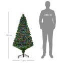 Kunstjõulupuu 150 cm klaaskiust LED-valgustuse ja metalljalaga