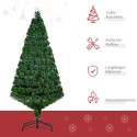 Kunstjõulupuu 150 cm klaaskiust LED-valgustuse ja metalljalaga