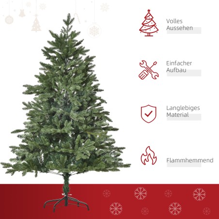 Kunstjõulupuu 150 cm, 444 oksa, metallalus ja leegiaeglustav