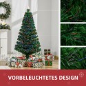 Kunstjõulupuu 150 cm klaaskiust LED-valgustuse ja metalljalaga