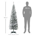 Kunstjõulupuu 210 cm lumiste PVC-okste ja metallalusega, roheline-valge