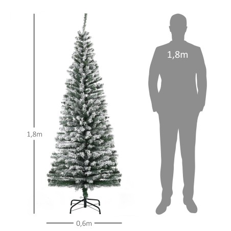 Kunstjõulupuu „Pliiatsmänd“ 180 cm lumise viimistluse ja 492 oksaga
