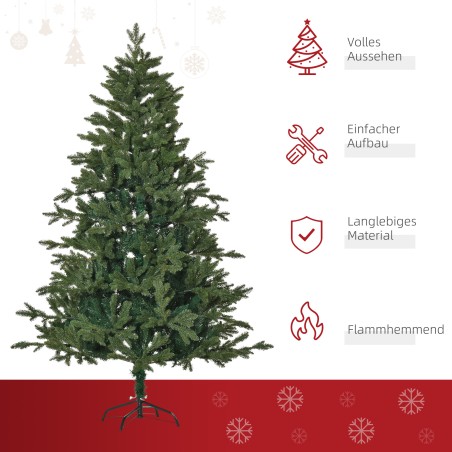 Kunstjõulupuu 180 cm, 748 oksa, metallalus ja leegiaeglustav