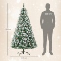 Kunstjõulupuu 180 cm, 800 oksa, 61 käbi ja lumised tipud
