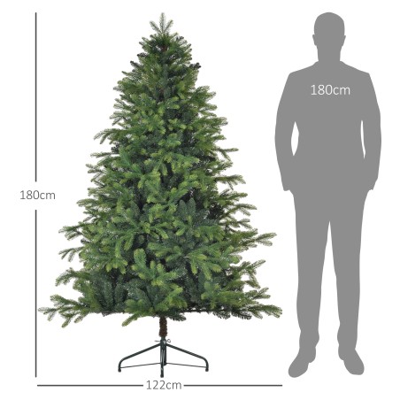 Kunstlik jõulupuu leegiaeglustava viimistluse ja metallalusega, 183 cm, roheline