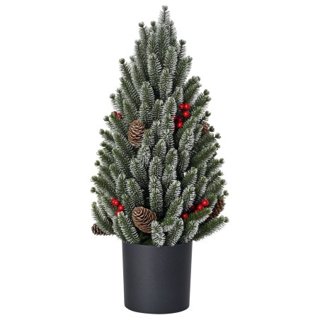 Mini-jõulupuu käbide, punaste marjade ja ümbrispotiga, 50 cm