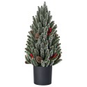 Mini-jõulupuu käbide, punaste marjade ja ümbrispotiga, 50 cm