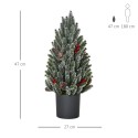 Mini-jõulupuu käbide, punaste marjade ja ümbrispotiga, 50 cm