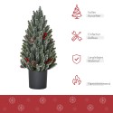 Mini-jõulupuu käbide, punaste marjade ja ümbrispotiga, 50 cm