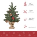 50 cm mini-jõulupuu kaunistuste ja tsemendialusega, roheline