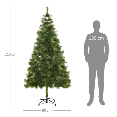 Kunstlik jõulupuu, 210 cm, 505 haruotsa, hõbedaste aktsentidega, metalljalaga
