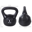 Kettlebell 8 kg, liivaga täidetud, must