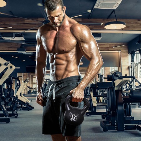 12 kg liivaga täidetud sangpomm algajatele, must