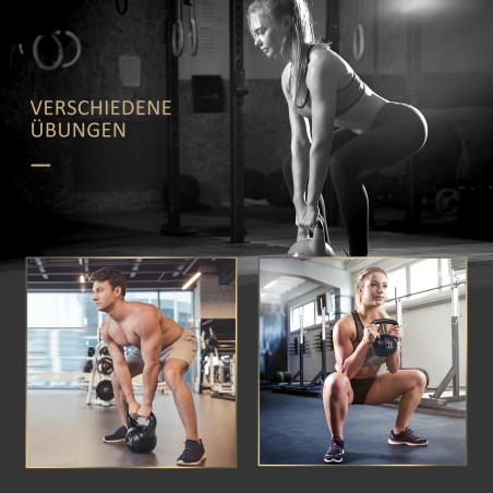Kettlebell 8 kg, liivaga täidetud, must