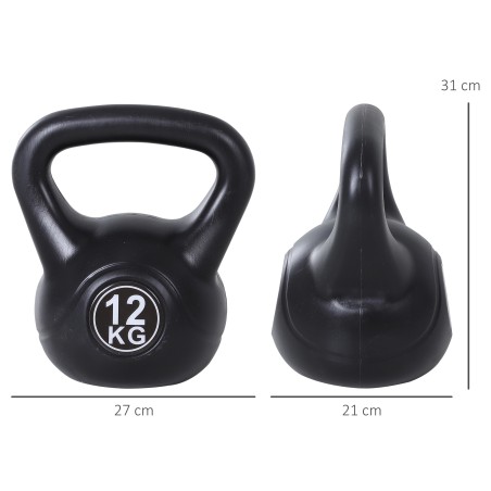 12 kg liivaga täidetud sangpomm algajatele, must