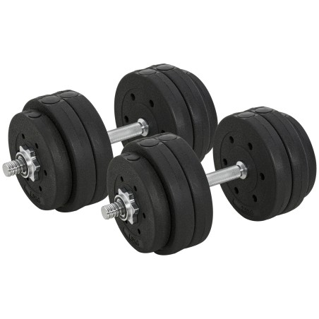30 kg reguleeritav hantlikomplekt raskusketastega, must