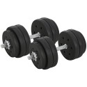 30 kg reguleeritav hantlikomplekt raskusketastega, must