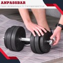 30 kg reguleeritav hantlikomplekt raskusketastega, must