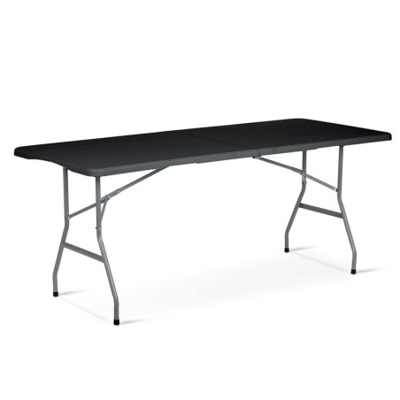 Kokkupandav aialaud ja 2 pinki, toitlustuskomplekt, 180 cm, must, pleksiklaasist