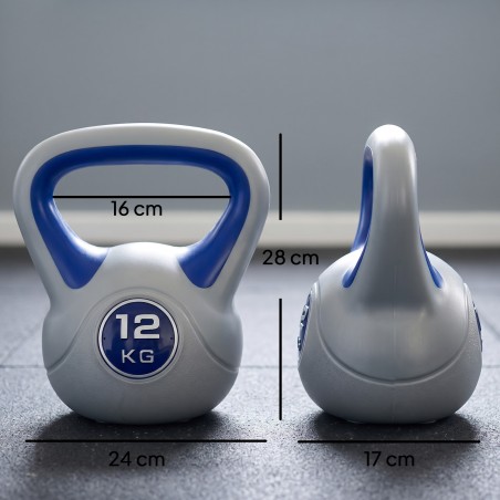 12 kg kettlebell lameda põhja ja suure käepidemega, sinine