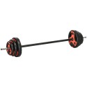 20 kg kangikomplekt 6 hantlikettaga, must ja punane