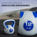 12 kg kettlebell lameda põhja ja suure käepidemega, sinine