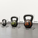 Kettlebell-komplekt, 3 raskust: 2,2 kg, 4,5 kg ja 6,8 kg, must